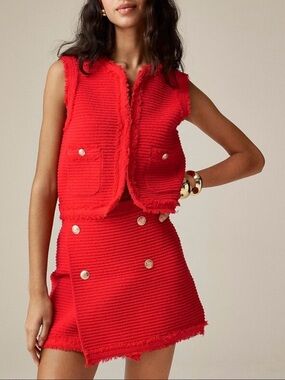 NEW J Crew Textured Vest AND skirt in fine bouclé - Size Small
